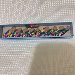 Colorful Women's Handmade Press on Nail 90s Y2K set size Large